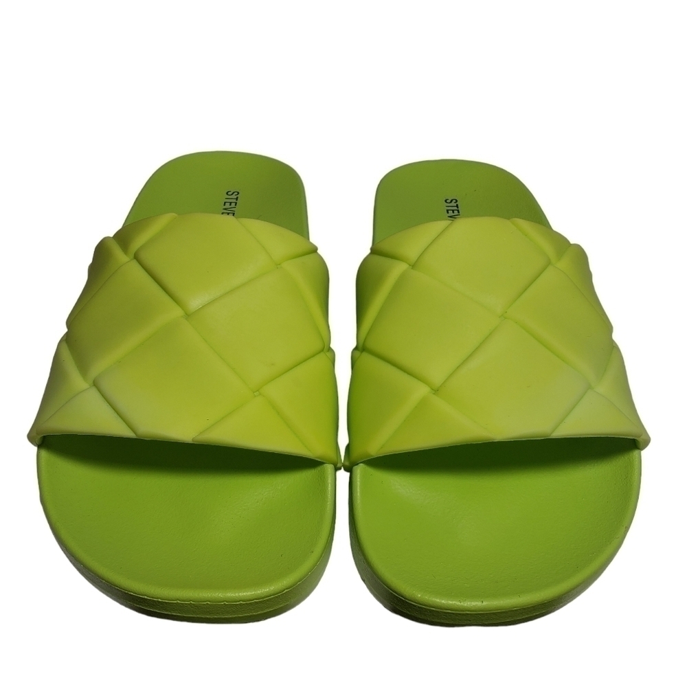Steve Madden Soulful Green Quilted Pool Slides Sz 5,6,7